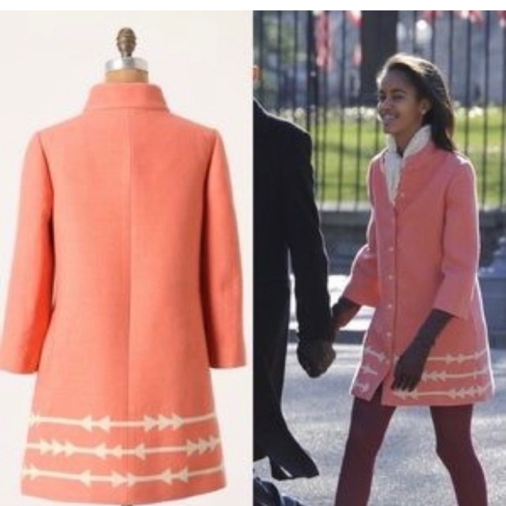 ANTHROPOLOGIE LAUREN MOFFATT Eastwood
Dress Salmon Wool Pea Coat Snaps.Size:M